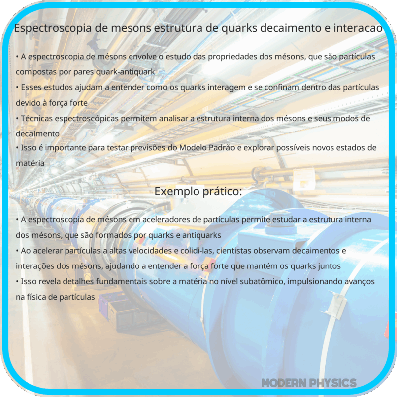 Espectroscopia de Mésons | Estrutura de Quarks, Decaimento e Interação