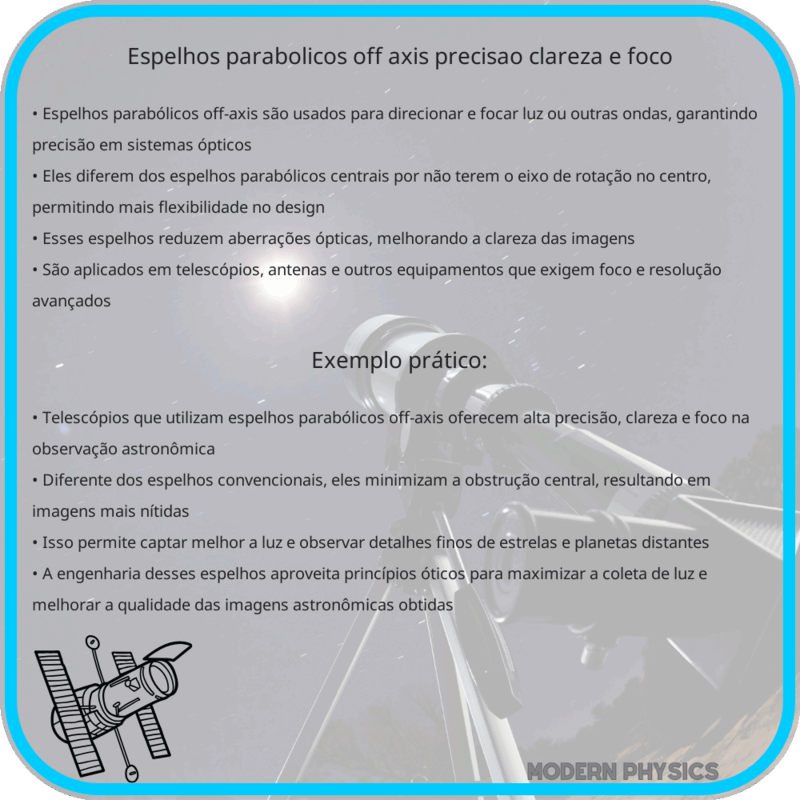 Espelhos Parabólicos Off-axis | Precisão, Clareza e Foco