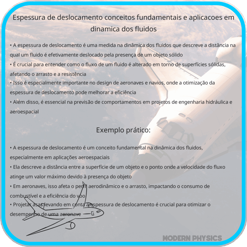 Espessura de Deslocamento | Conceitos Fundamentais e Aplicações em Dinâmica dos Fluidos
