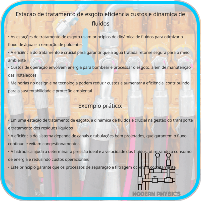 Estação de Tratamento de Esgoto | Eficiência, Custos e Dinâmica de Fluidos