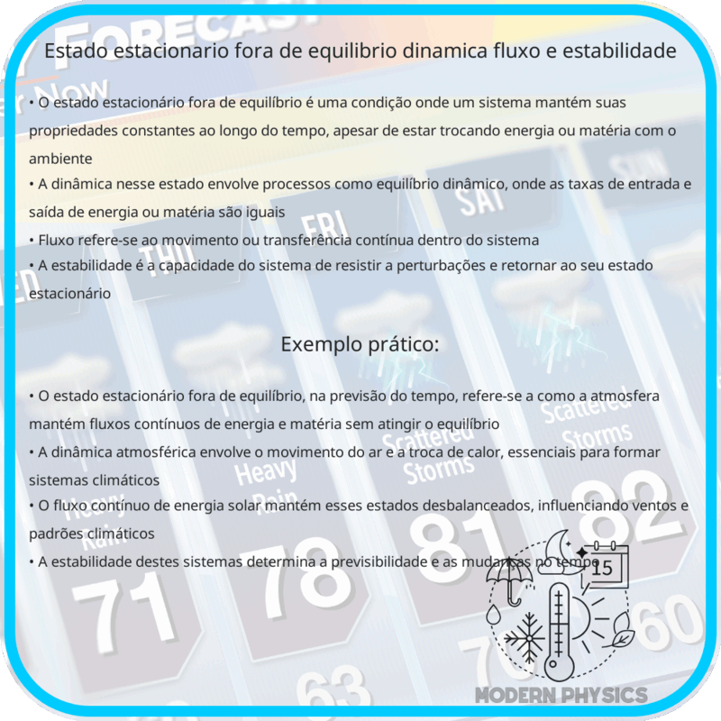 Estado Estacionário Fora de Equilíbrio | Dinâmica, Fluxo e Estabilidade