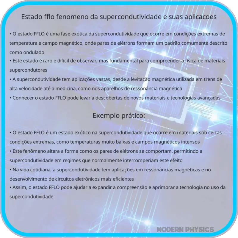 Estado FFLO | Fenômeno da Supercondutividade e suas Aplicações