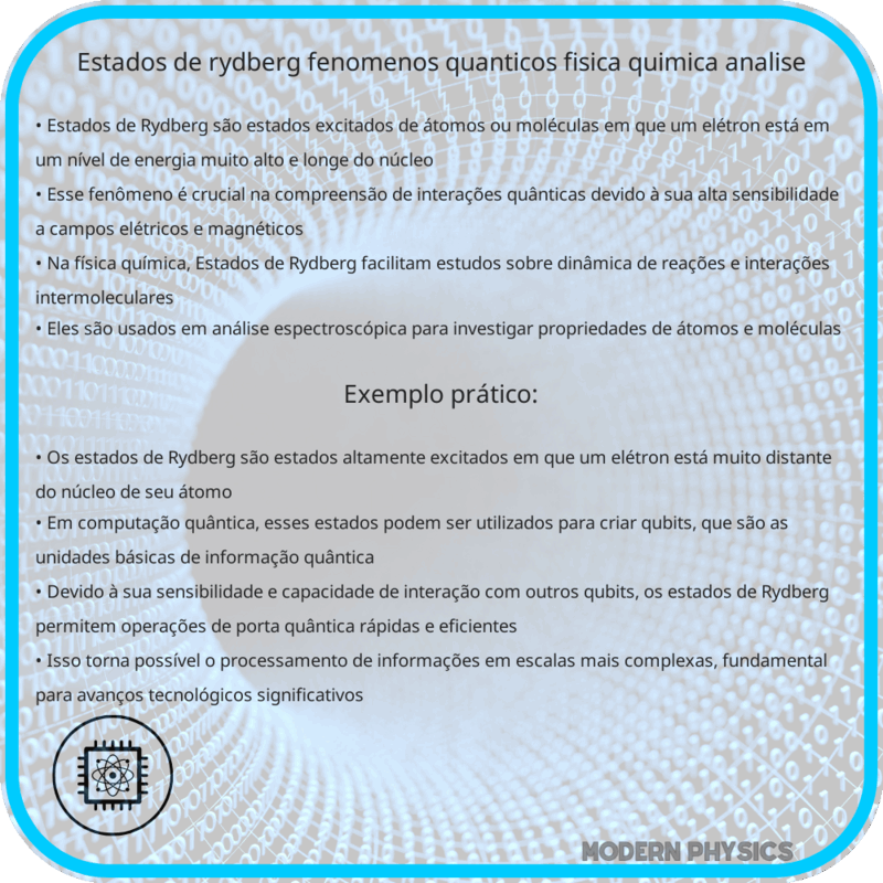 Estados de Rydberg | Fenômenos Quânticos, Física Química & Análise