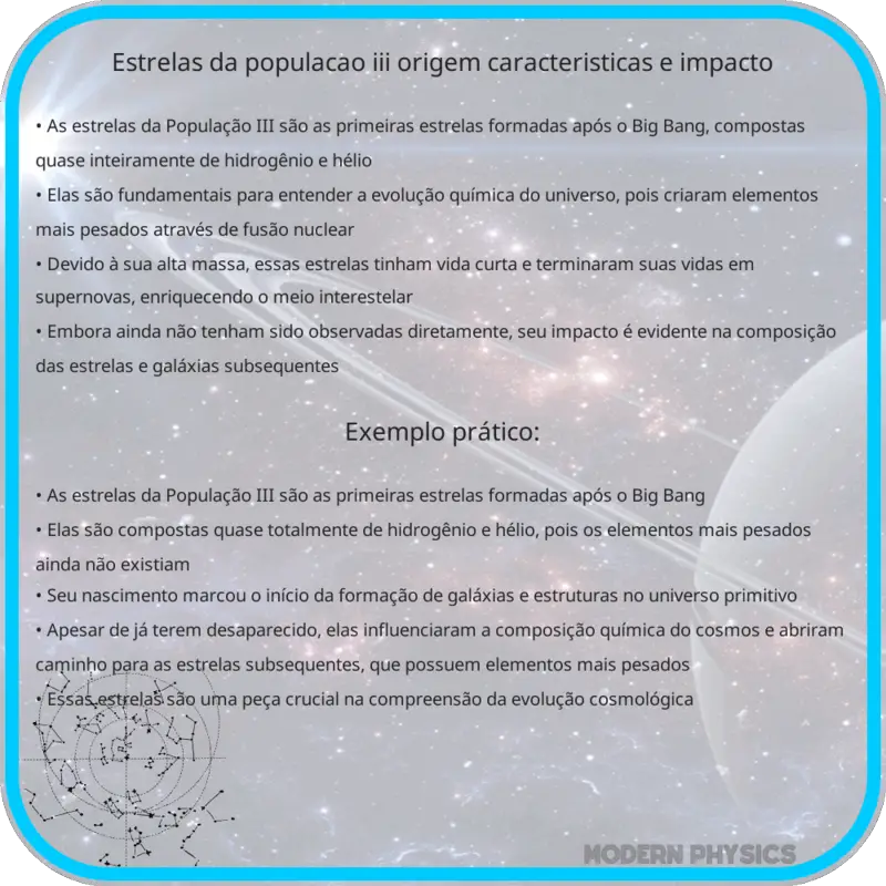 Estrelas da População III | Origem, Características e Impacto