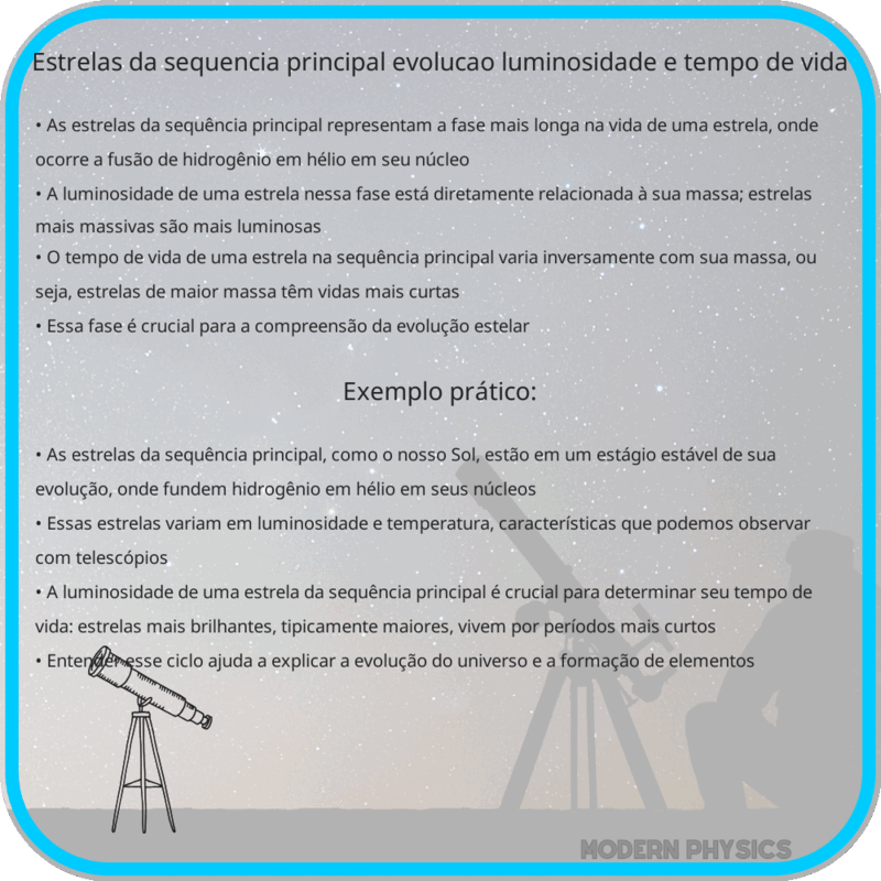 Estrelas da Sequência Principal | Evolução, Luminosidade e Tempo de Vida
