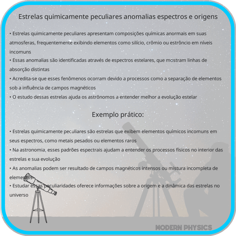 Estrelas Quimicamente Peculiares: Anomalias, Espectros e Origens