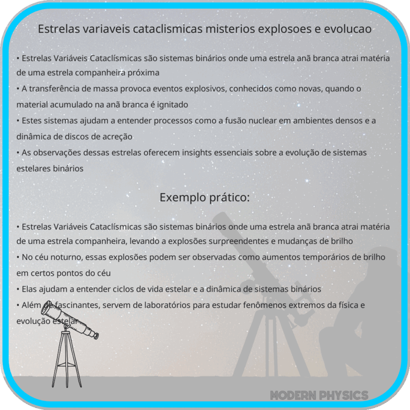 Estrelas Variáveis Cataclísmicas | Mistérios, Explosões e Evolução