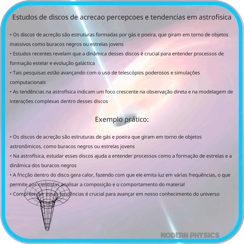 Estudos de Discos de Acreção | Percepções e Tendências em Astrofísica