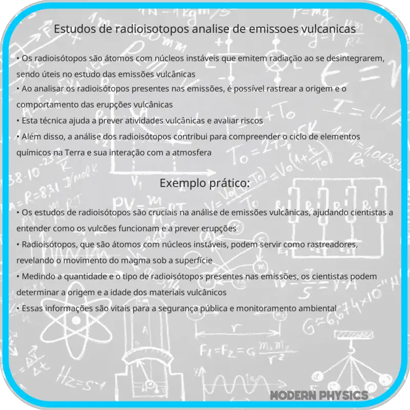 Estudos de Radioisótopos | Análise de Emissões Vulcânicas