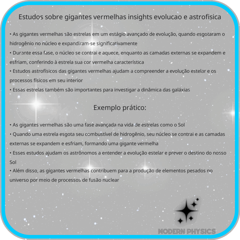 Estudos Sobre Gigantes Vermelhas | Insights, Evolução e Astrofísica
