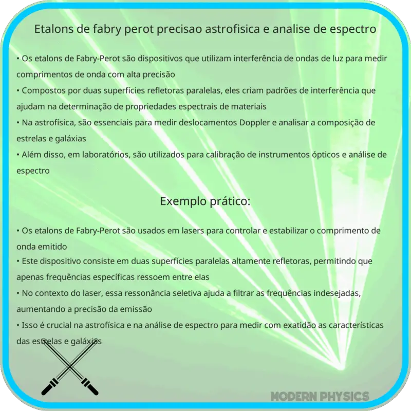 Etalons de Fabry-Perot: Precisão, Astrofísica e Análise de Espectro