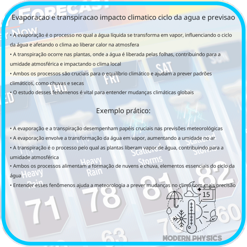 Evaporação e Transpiração | Impacto Climático, Ciclo da Água e Previsão