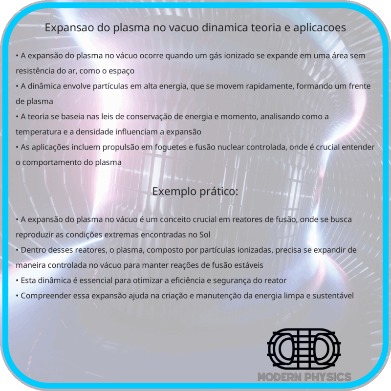 Expansão do Plasma no Vácuo: Dinâmica, Teoria e Aplicações