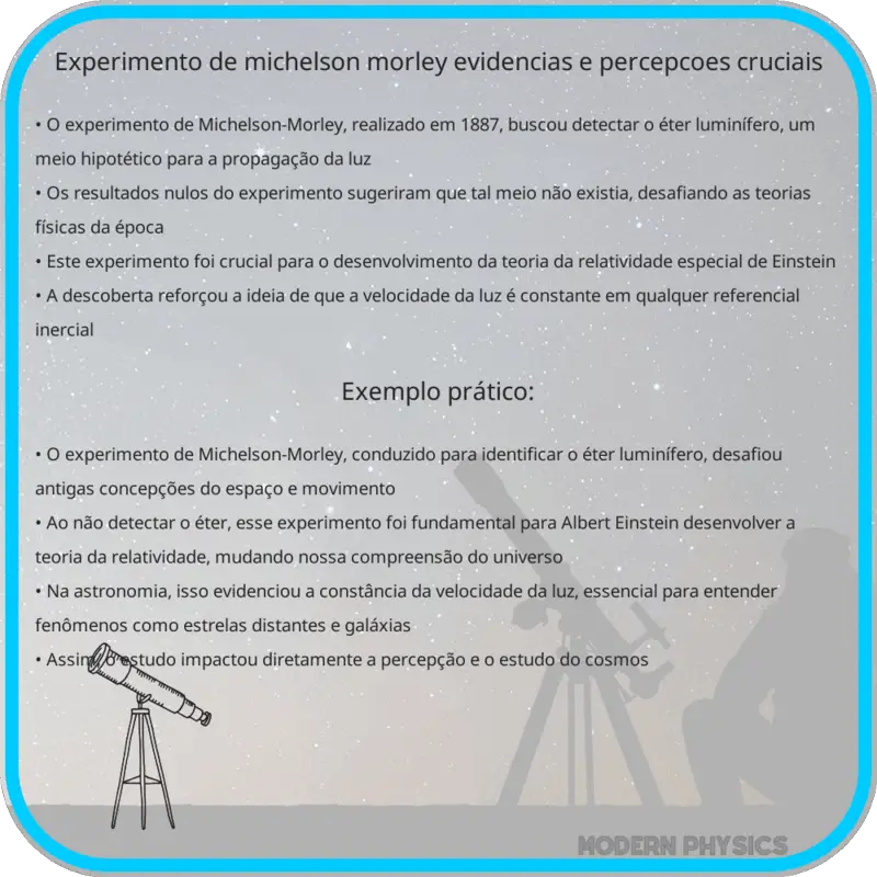 Experimento de Michelson-Morley | Evidências e Percepções Cruciais