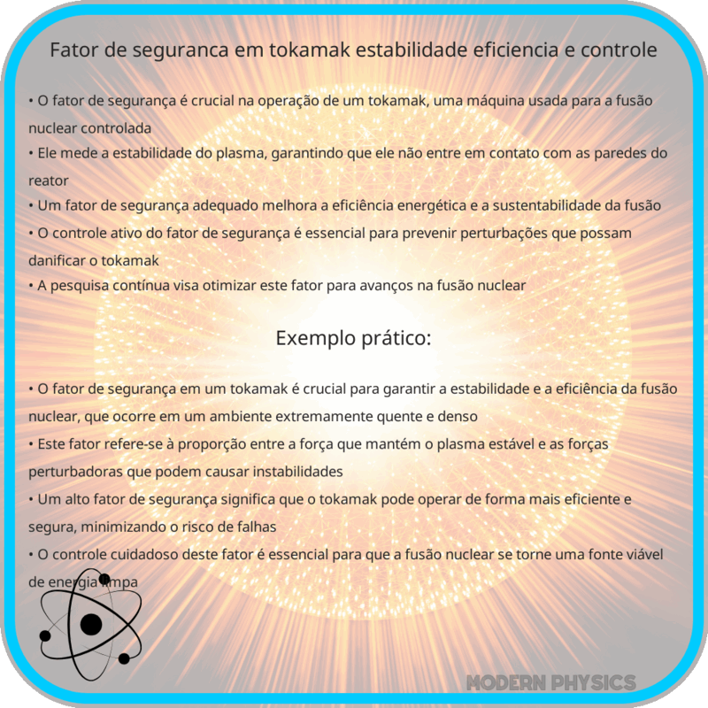 Fator de Segurança em Tokamak: Estabilidade, Eficiência e Controle