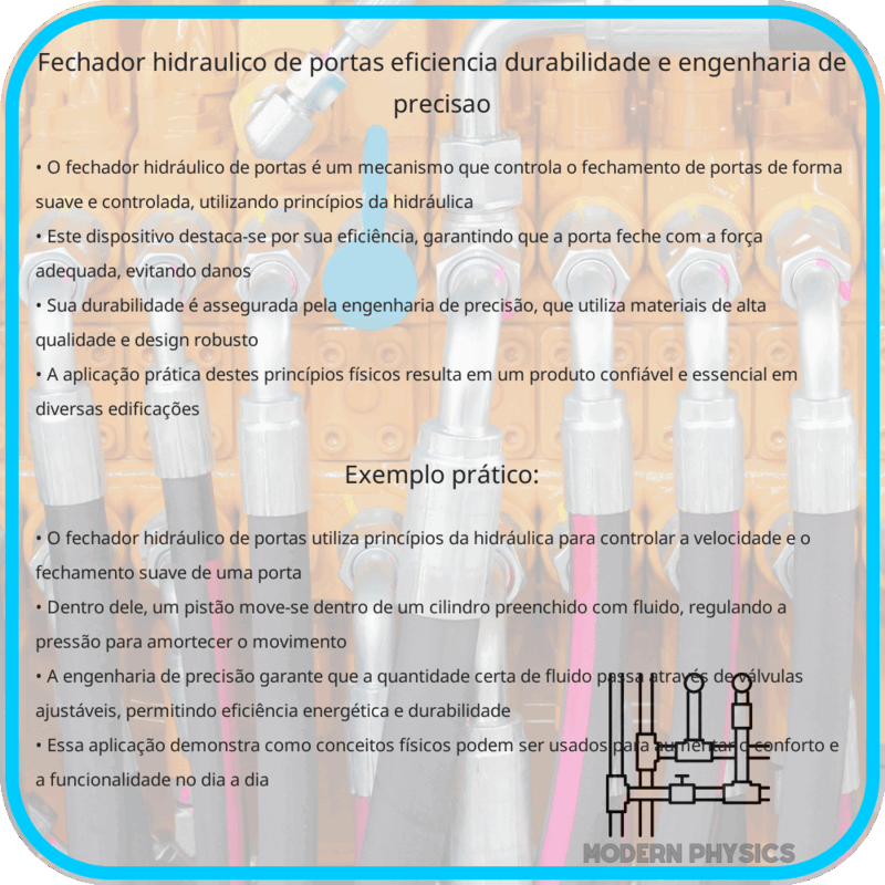 Fechador Hidráulico de Portas: Eficiência, Durabilidade e Engenharia de Precisão