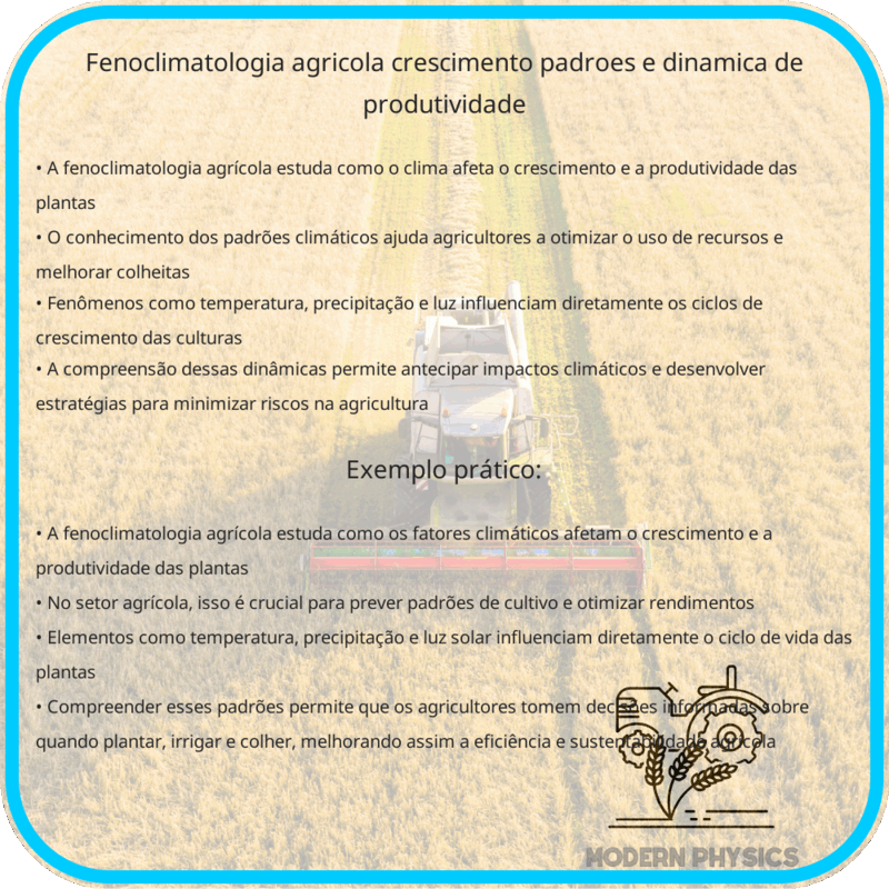 Fenoclimatologia Agrícola | Crescimento, Padrões e Dinâmica de Produtividade