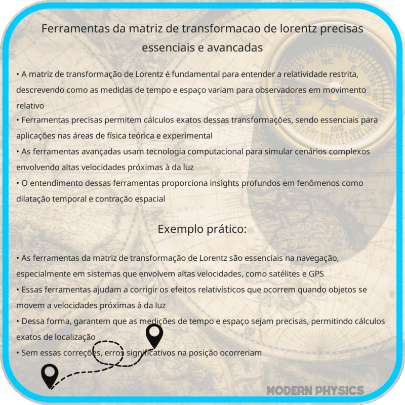 Ferramentas da Matriz de Transformação de Lorentz | Precisas, Essenciais e Avançadas