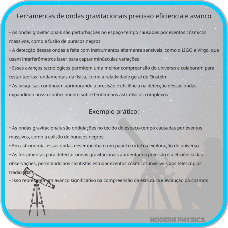 Ferramentas de Ondas Gravitacionais | Precisão, Eficiência e Avanço