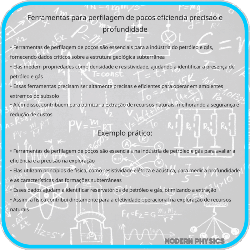 Ferramentas para Perfilagem de Poços | Eficiência, Precisão e Profundidade