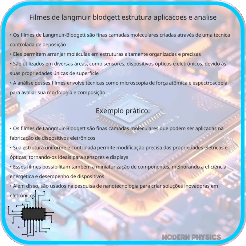 Filmes de Langmuir-Blodgett: Estrutura, Aplicações e Análise