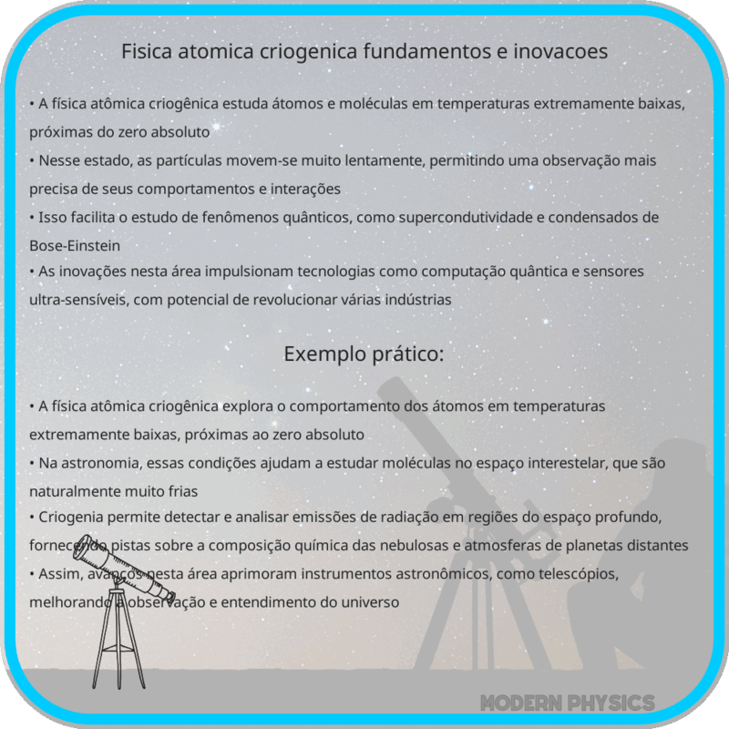 Física Atômica Criogênica | Fundamentos e Inovações