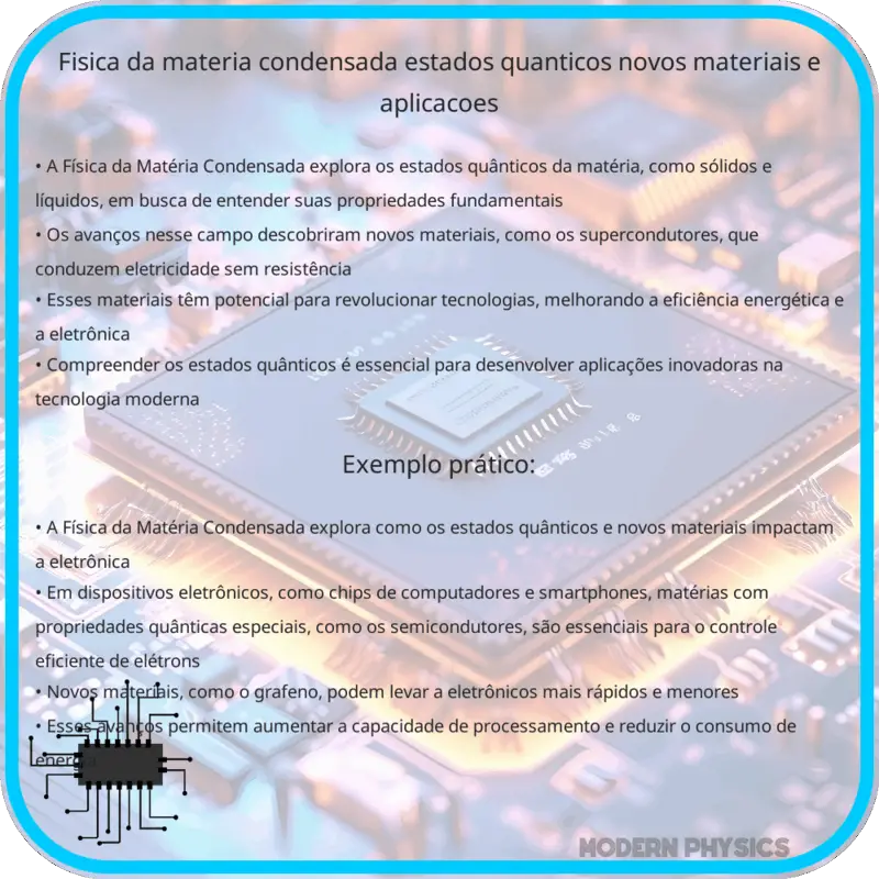 Física da Matéria Condensada | Estados Quânticos, Novos Materiais e Aplicações