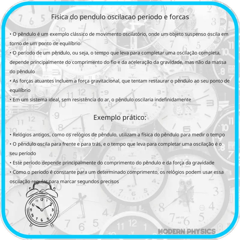 Física do Pêndulo | Oscilação, Período e Forças