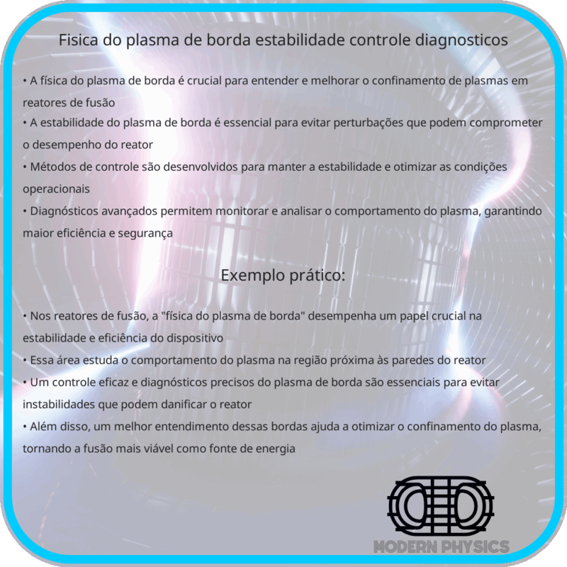 Física do Plasma de Borda | Estabilidade, Controle & Diagnósticos