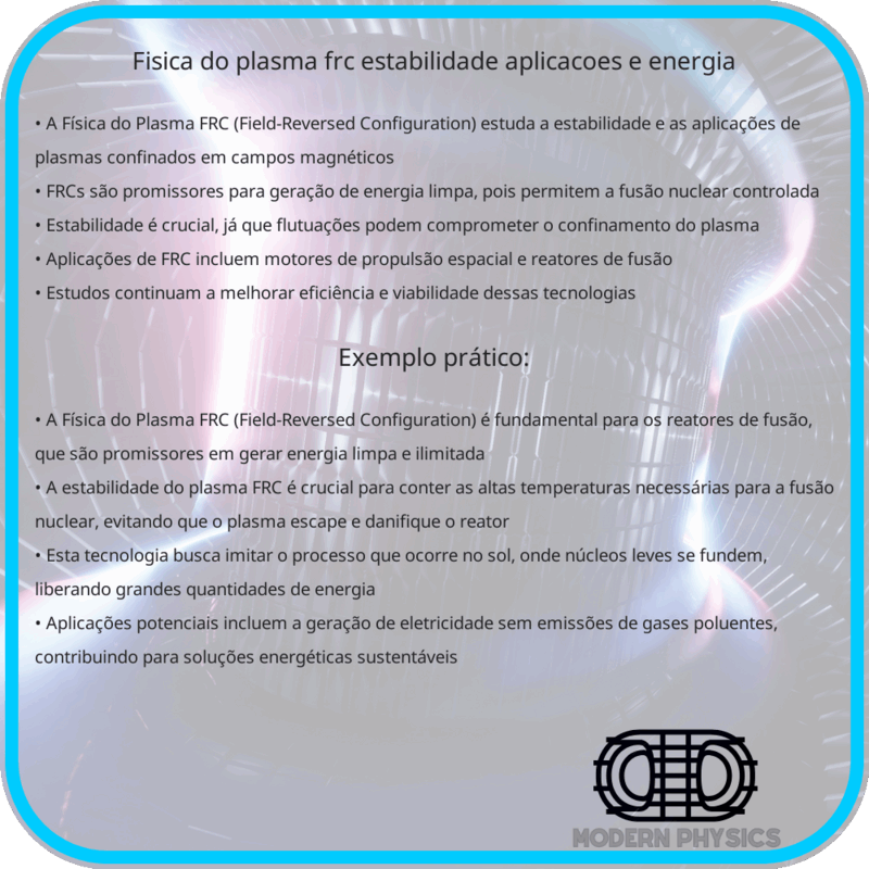 Física do Plasma FRC | Estabilidade, Aplicações e Energia