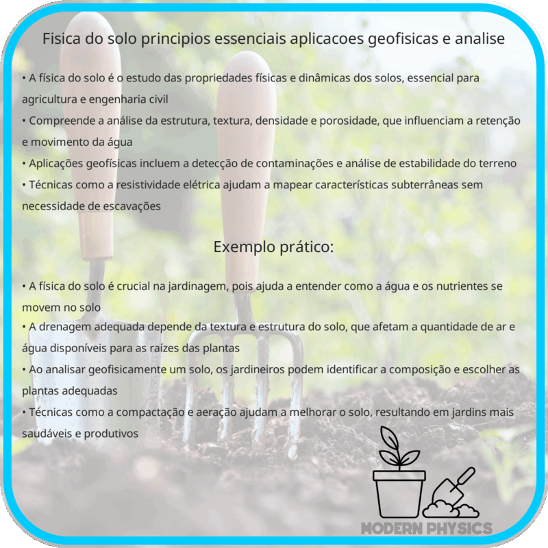 Física do Solo | Princípios Essenciais, Aplicações Geofísicas e Análise