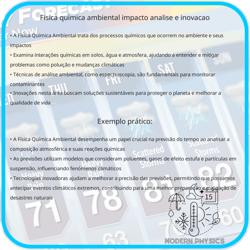 Física Química Ambiental: Impacto, Análise e Inovação