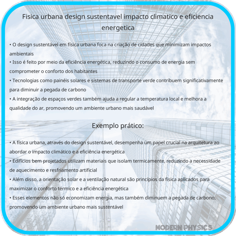 Física Urbana | Design Sustentável, Impacto Climático e Eficiência Energética