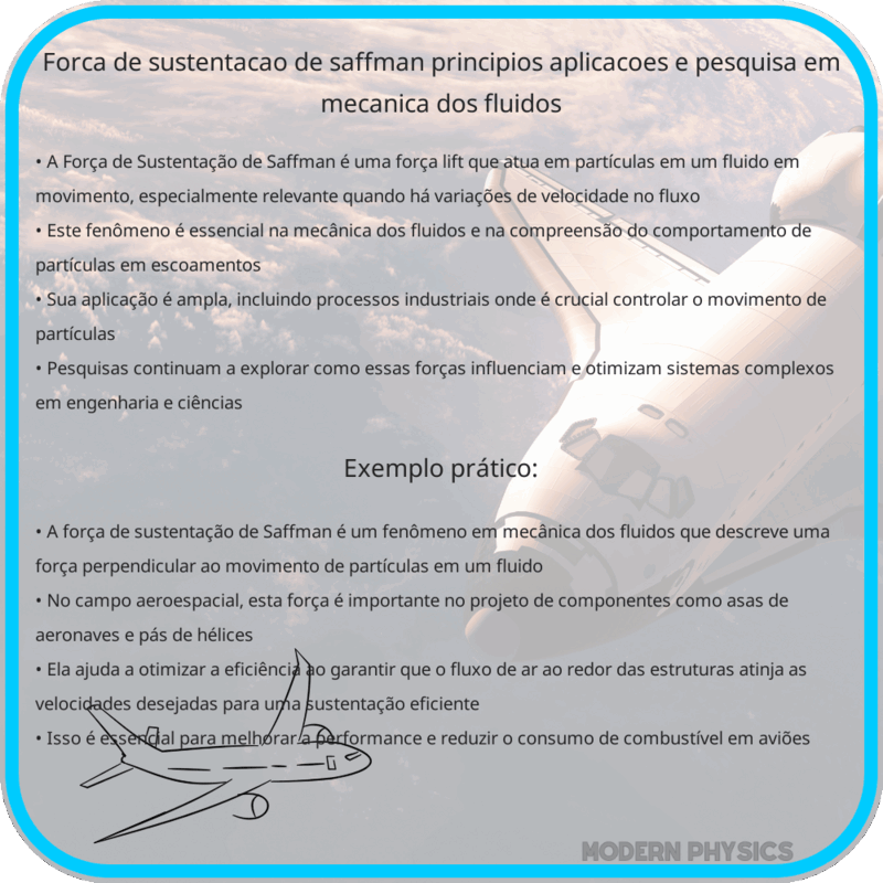 Força de Sustentação de Saffman | Princípios, Aplicações e Pesquisa em Mecânica dos Fluidos