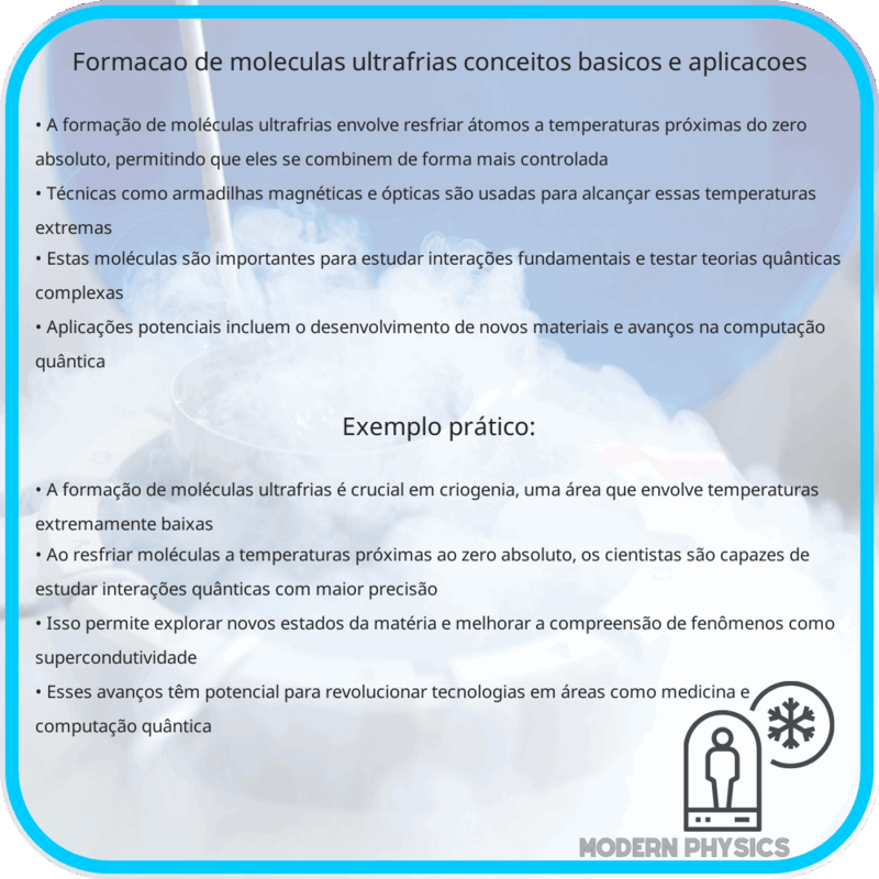 Formação de Moléculas Ultrafrias | Conceitos Básicos e Aplicações