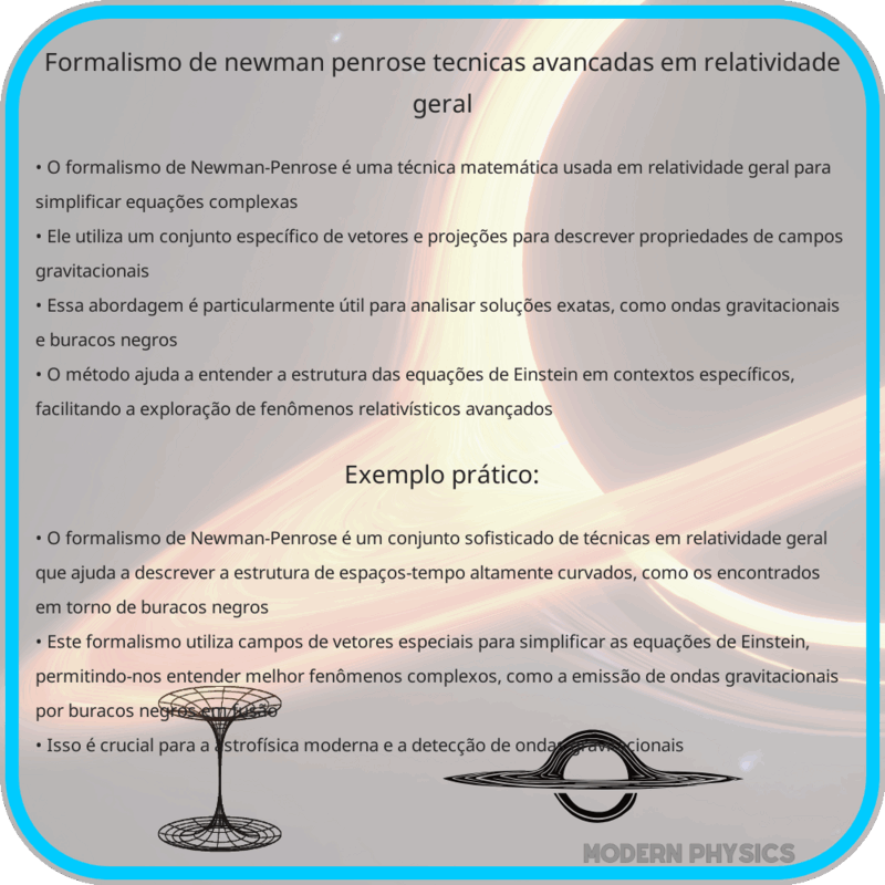 Formalismo de Newman-Penrose | Técnicas Avançadas em Relatividade Geral