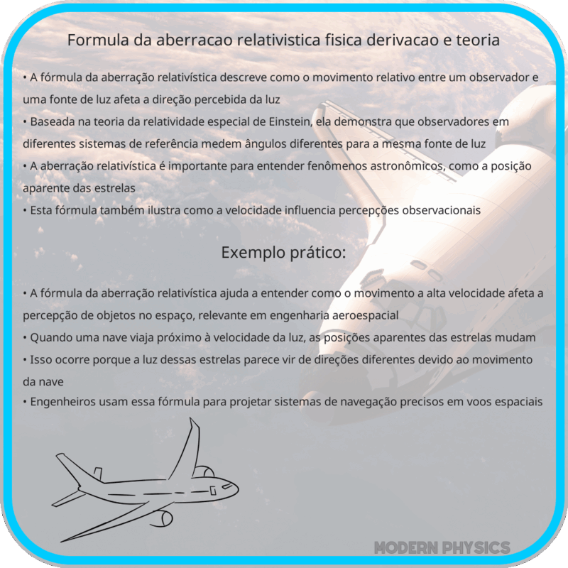 Fórmula da Aberração Relativística | Física, Derivação e Teoria