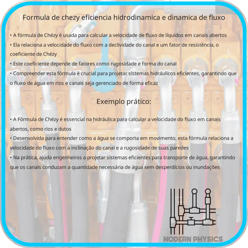 Fórmula de Chézy | Eficiência Hidrodinâmica e Dinâmica de Fluxo