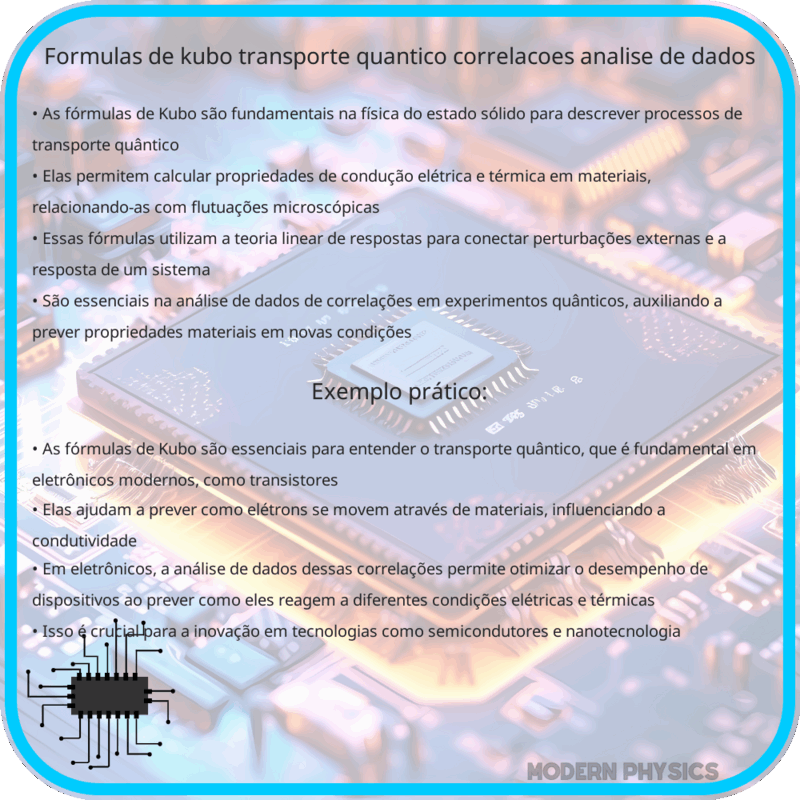 Fórmulas de Kubo | Transporte Quântico, Correlações & Análise de Dados