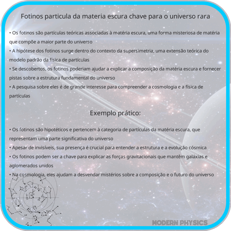 Fotinos | Partícula da Matéria Escura, Chave para o Universo & Rara