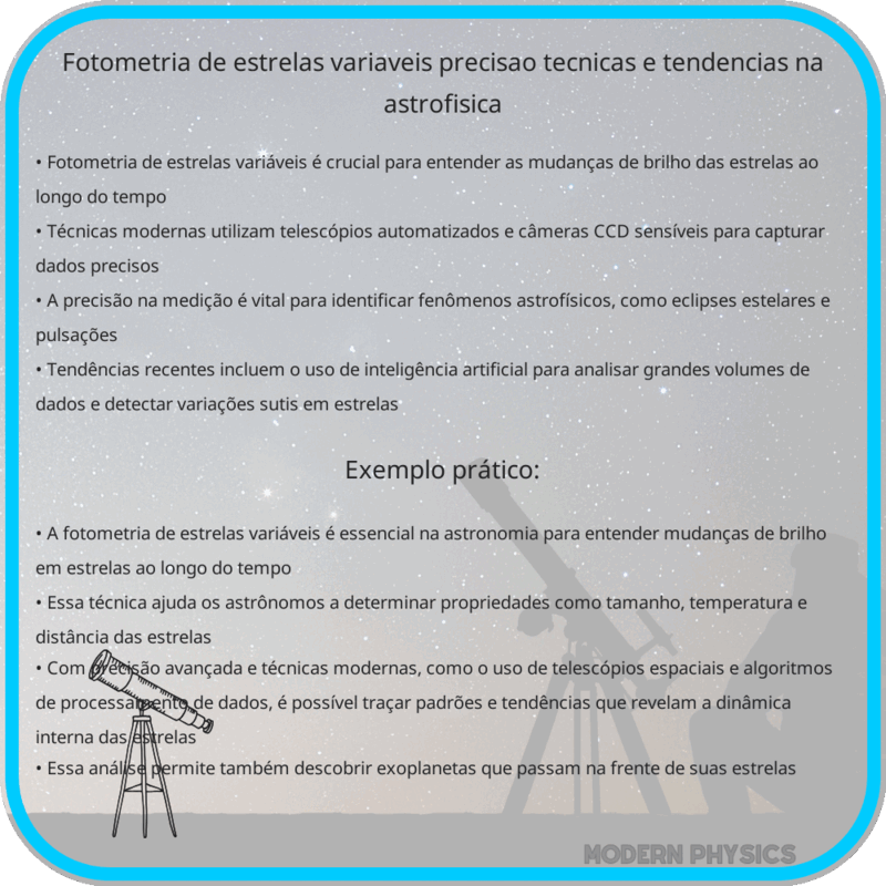 Fotometria de Estrelas Variáveis | Precisão, Técnicas e Tendências na Astrofísica