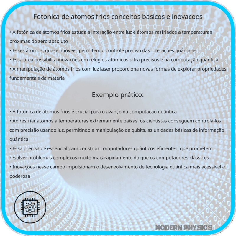 Fotônica de Átomos Frios | Conceitos Básicos e Inovações