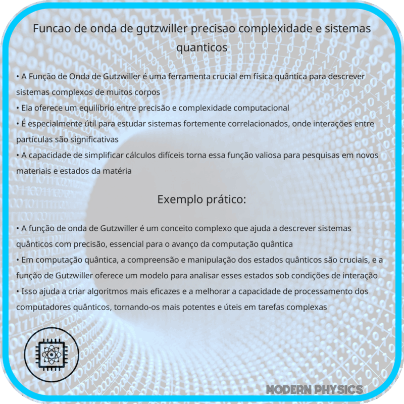 Função de Onda de Gutzwiller: Precisão, Complexidade e Sistemas Quânticos
