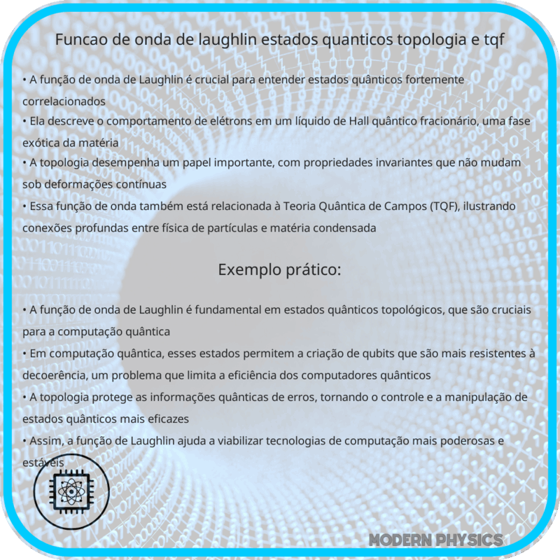 Função de Onda de Laughlin: Estados Quânticos, Topologia e TQF