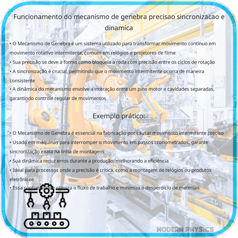 Funcionamento do Mecanismo de Genebra | Precisão, Sincronização e Dinâmica