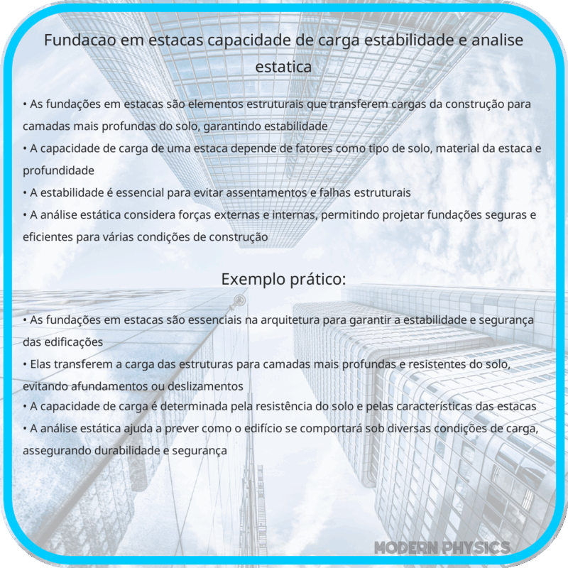 Fundação em Estacas | Capacidade de Carga, Estabilidade e Análise Estática