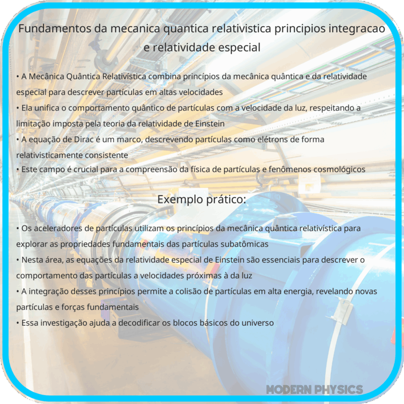 Fundamentos da Mecânica Quântica Relativística | Princípios, Integração e Relatividade Especial