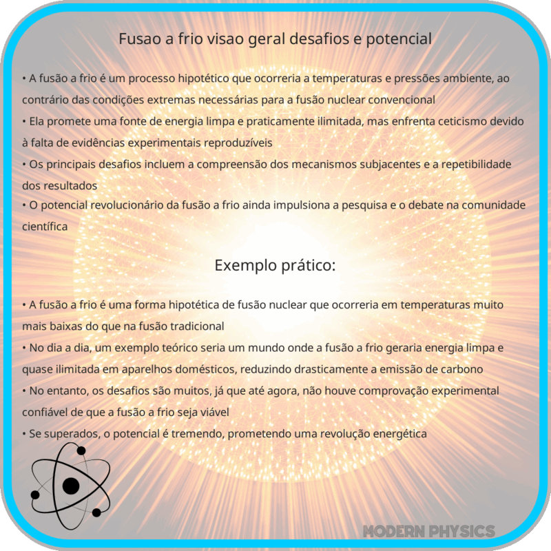 Fusão a Frio | Visão Geral, Desafios e Potencial