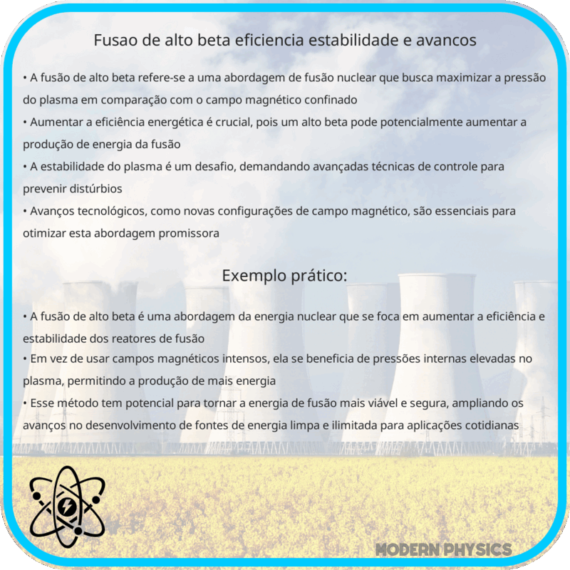 Fusão de Alto Beta | Eficiência, Estabilidade e Avanços