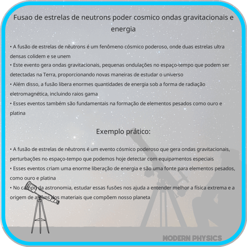 Fusão de Estrelas de Nêutrons | Poder Cósmico, Ondas Gravitacionais e Energia